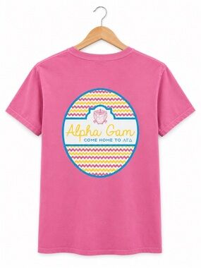 Come home to Alpha Gamma Delta comfort colors, short sleeve T-shirt, size small